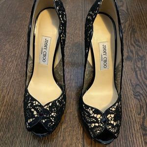 Jimmy Choo Black Lace Pumps